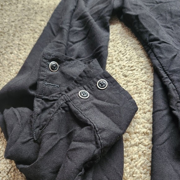 White Stag X Large Black button up long sleeve Soot Front Pocket Business Casual - Picture 6 of 11